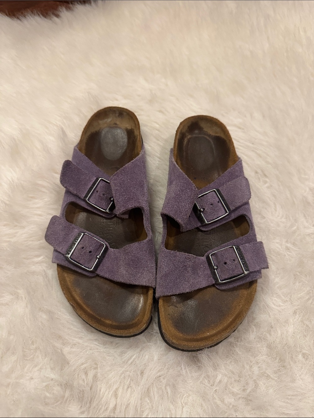 Birkenstock Faded Purple Suede Two-Strap Sandals Size EU36 pre-owned